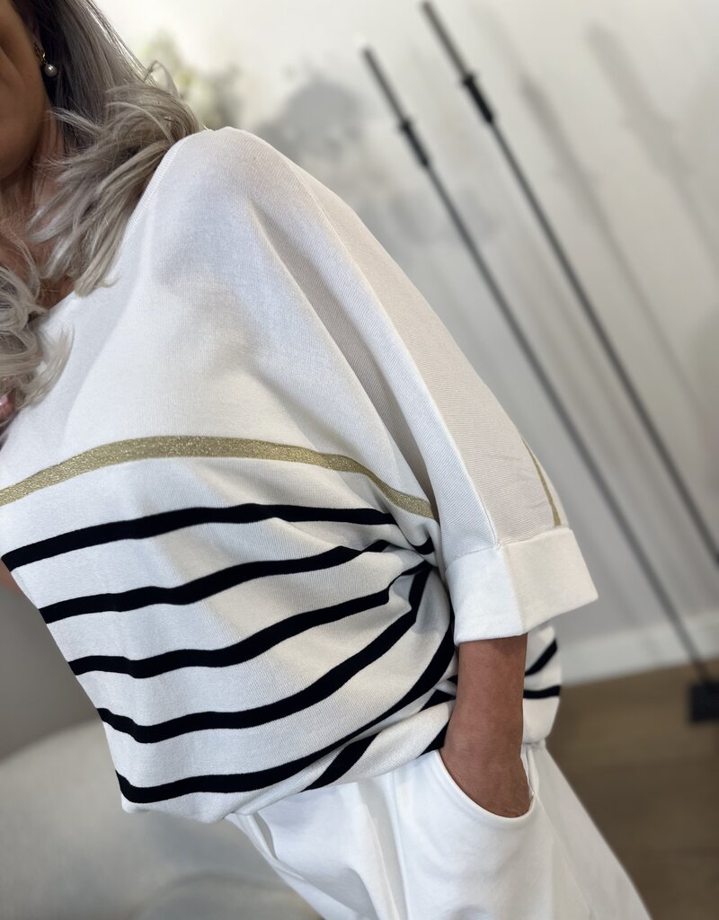 Top Conny streep Off White