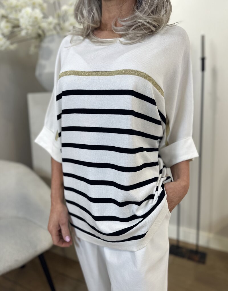 Top Conny streep Off White