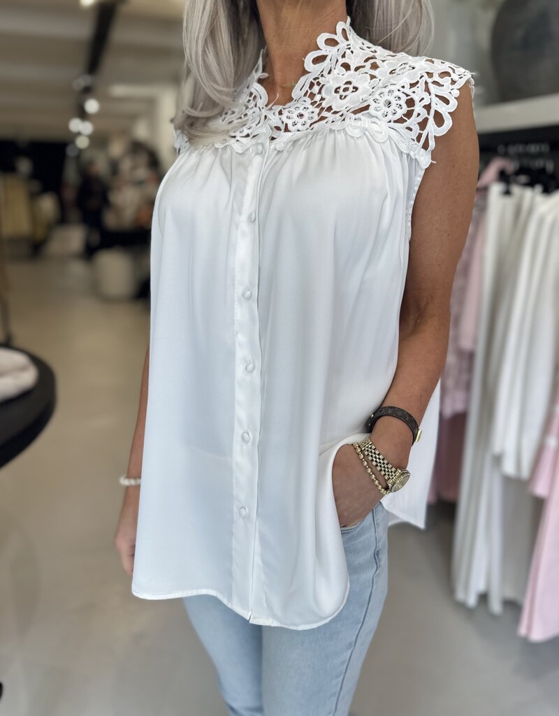 Top Fleur off white