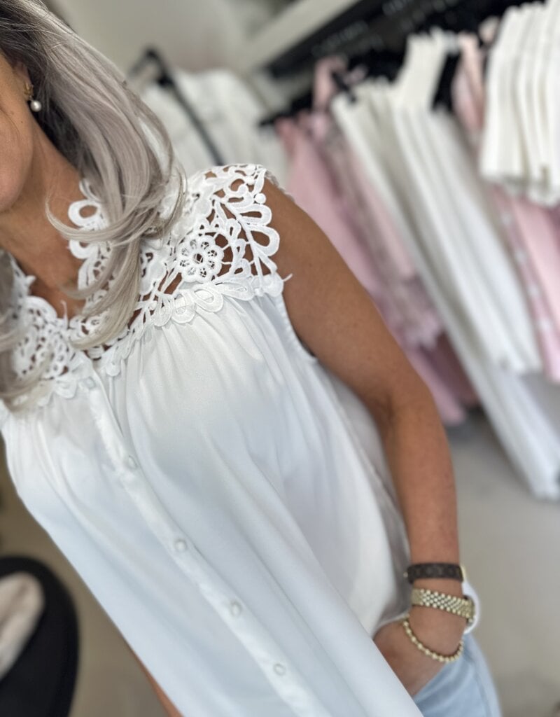 Top Fleur off white