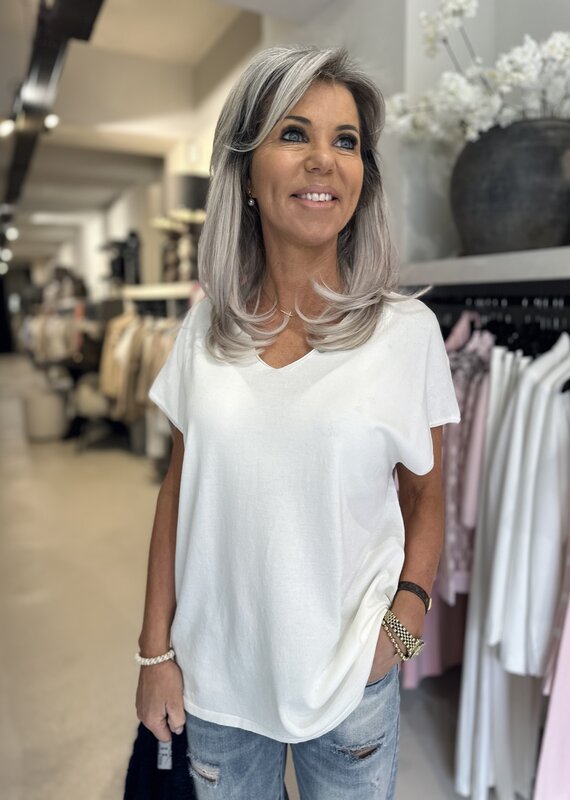 Top Ilse blanc cassé