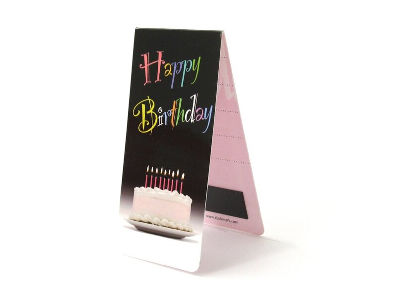 Magnetische Boekenlegger, Happy birthday met taart