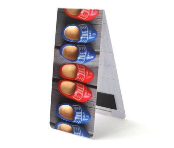 Magnetic Bookmark, Red and blue wooden shoes