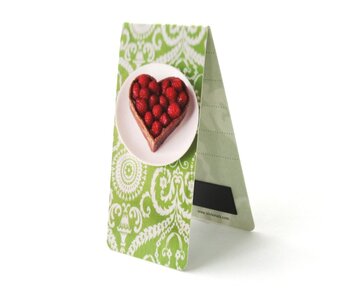 Magnetic Bookmark, Heart shaped cake, green