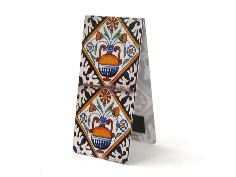 Magnetic Bookmark, Two Delft blue tiles
