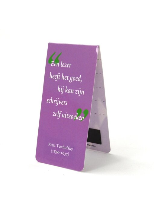 Magnetic Bookmark, Dutch quote, K. Tucholsky