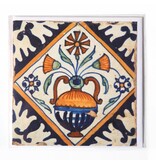 Card, Delft Blue Tile, Flower Vase