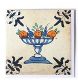 Dubbele kaart, Delfts blauw, Fruitschaal