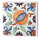 Double carte, tuile bleue de Delft, grenade
