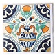 Doble tarjeta, azulejo azul de Delft, florero