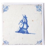 Doble tarjeta, azulejo azul de Delft, músico Doble tarjeta, azulejo azul de Delft, músico