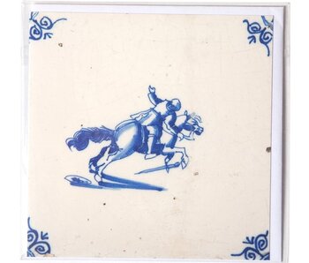 Doppelkarte, Delfter blaues Plättchen, Reiter