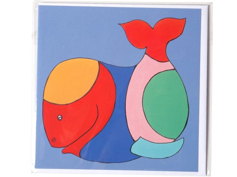 Dubbele kaart, Walvis, H.Simon ,Illustratie aria