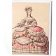 Card, Lady in pink-white dress