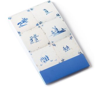 Notelet, sechs blaue Delfter Fliesen