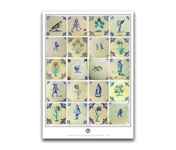 Plakat, 50 x 70, blaue Delfter Fliesen