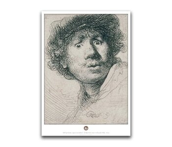 Cartel, 50 x 70, Autorretrato con cara curiosa, Rembrandt