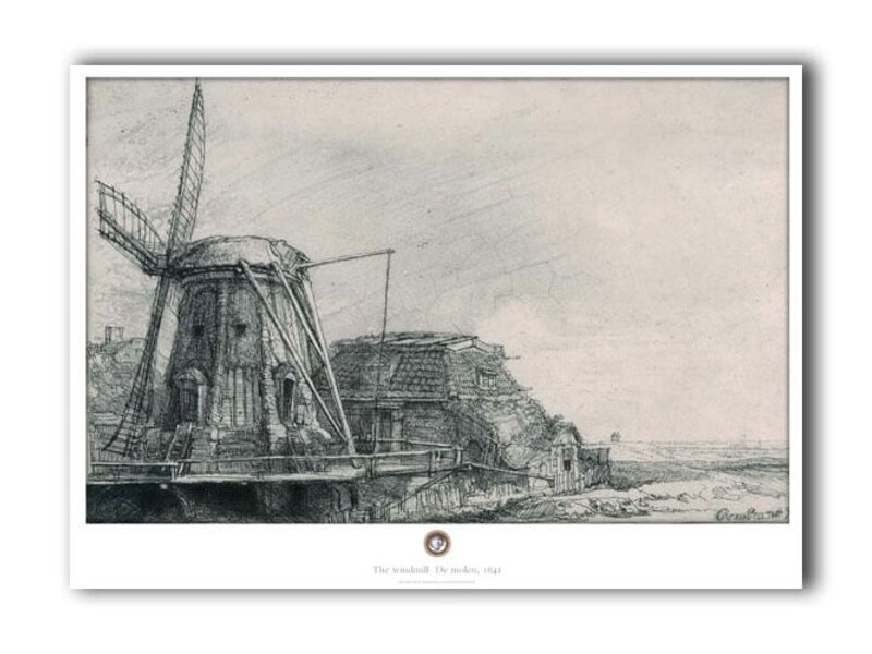 Poster ,50 x 70 , De molen, Rembrandt