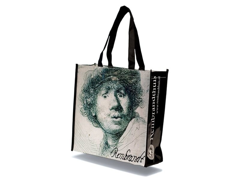 Tasche , Selbstporträt mit neugierigem Gesicht, Rembrandt