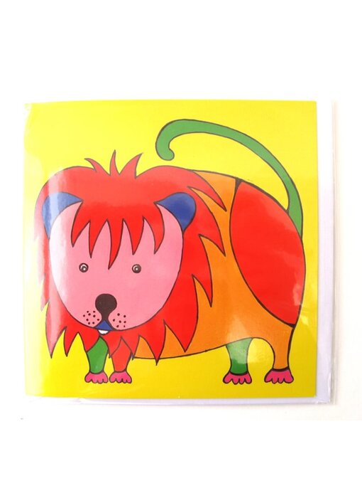 Card, Lion, H. Simon, Illustration