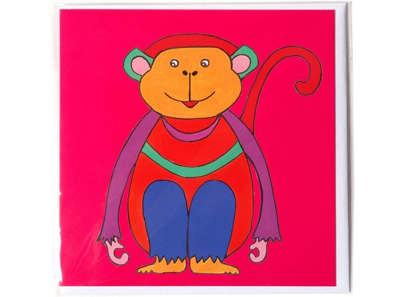 Doppelkarte, Affe, H. Simon, Illustrationsarie