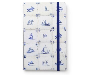 Cuaderno de tapa blanda A6, azulejos azules de Delft