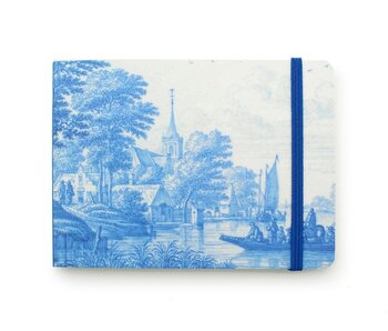 Carnet de croquis, Dutch Riverside Scene Delft Blue, Frytom
