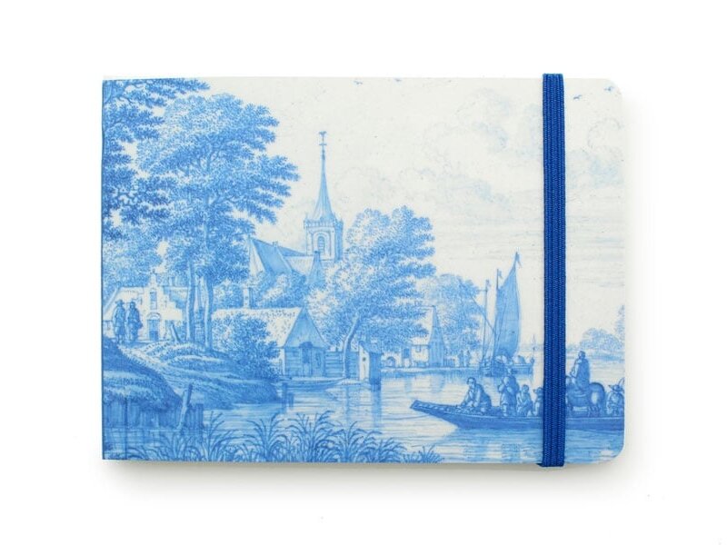 Carnet de croquis, Dutch Riverside Scene Delft Blue, Frytom
