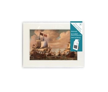 Passe-partout avec reproduction, S, Navires en mer, Van de Velde