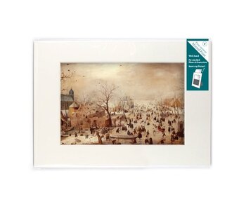 Passe-partout avec reproduction, L, Paysage d'hiver, Avercamp