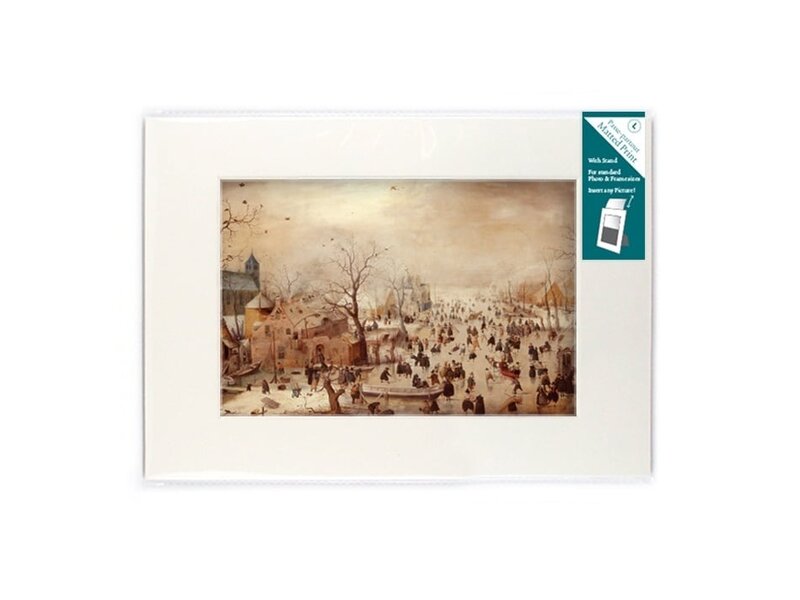 Passe-partout avec reproduction, L, Paysage d'hiver, Avercamp