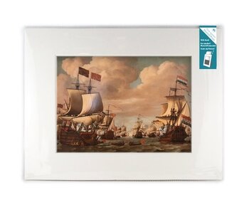 Passe-partout met reproductie, XL, Schepen op zee, Van de Velde