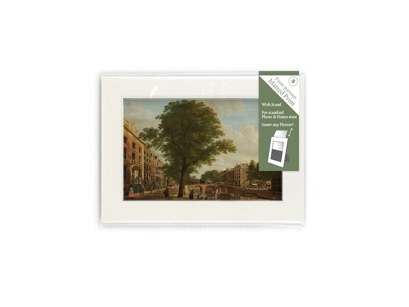 Passe-partout met reproductie, S, Zicht op de Herengracht, Keun