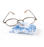 Gafas de tela, azul de Delft, molino de viento con patinadores