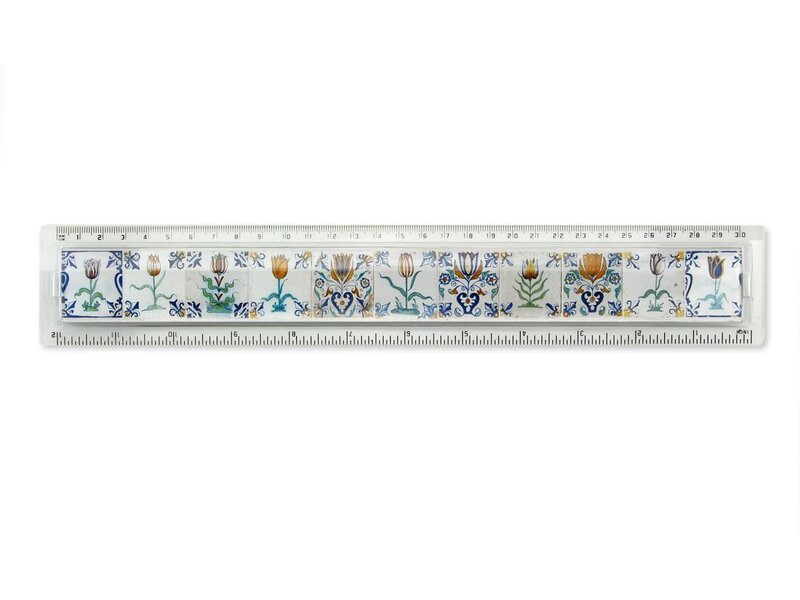 Ruler, Delft blue tulip tiles