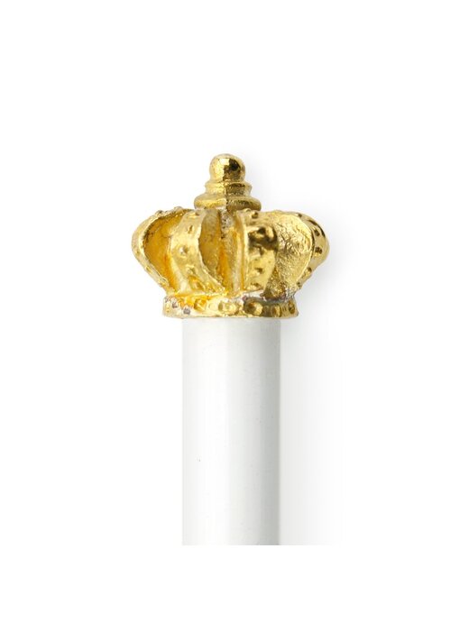 Crayon HB blanc, couronne or