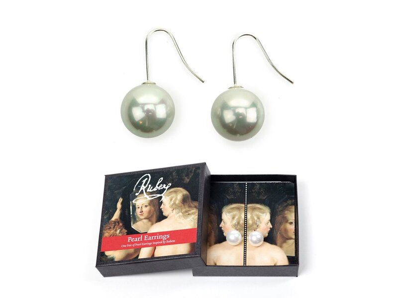 Boucles d'oreilles perles, pendentifs argent, Rubens
