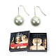 Boucles d'oreilles perles, pendentifs argent, Rubens