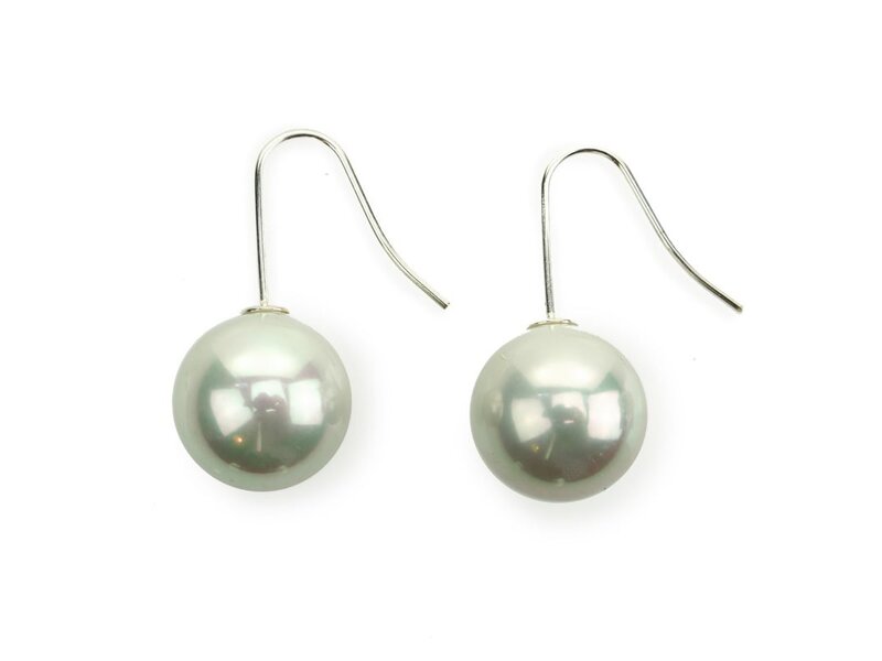 Boucles d'oreilles perles, pendentifs argent, Rubens