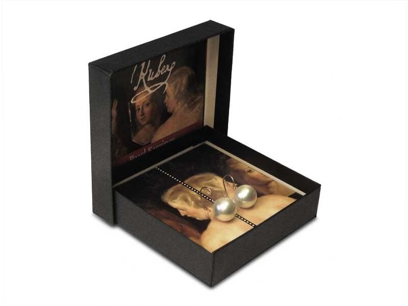 Boucles d'oreilles perles, pendentifs argent, Rubens