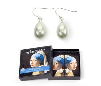 Parel oorbellen zilver,  Meisje met de parel, Vermeer