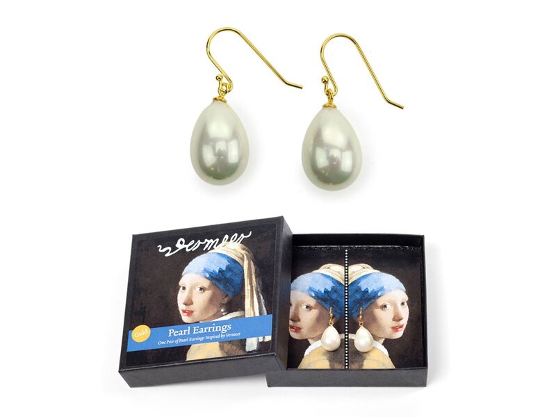 Perlenohrringe vergoldet, Mädchen mit Perlenohrring, Vermeer