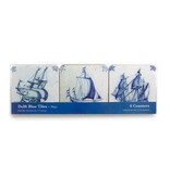 Dessous de verre, tuiles bleues de Delft, Navires