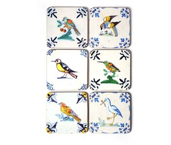 Dessous de verre, tuiles polychromes de Delft