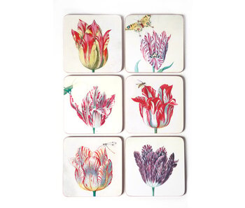 Coasters, set of 6, Tulips, Marrel