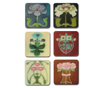 Onderzetters Art Nouveau FlowerTiles uit de jaren 1900-1910