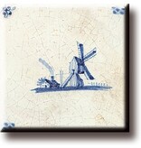 Fridge magnet, Delft blue tile, Windmill 'De Eendracht'