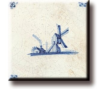 Aimant pour réfrigérateur, carrelage bleu de Delft, moulin à vent 'De Eendracht'