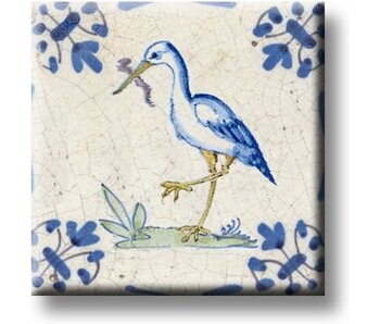 Kühlschrankmagnet, Delfter blaue Fliese, Storch