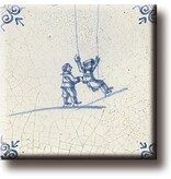 Aimant de réfrigérateur, carrelage bleu de Delft, jeux pour enfants, balançoire